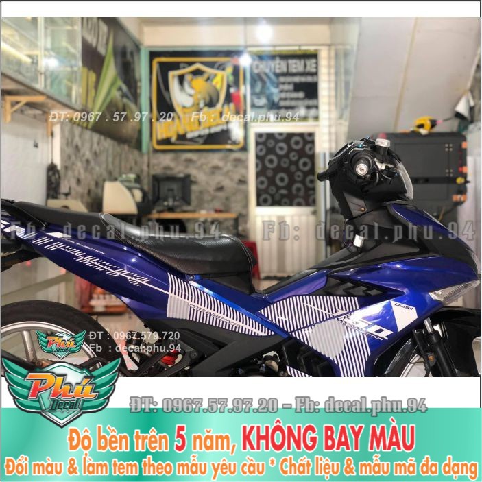 Tem rời Exciter 150 Sniper Xanh trắng Gp (H) -1