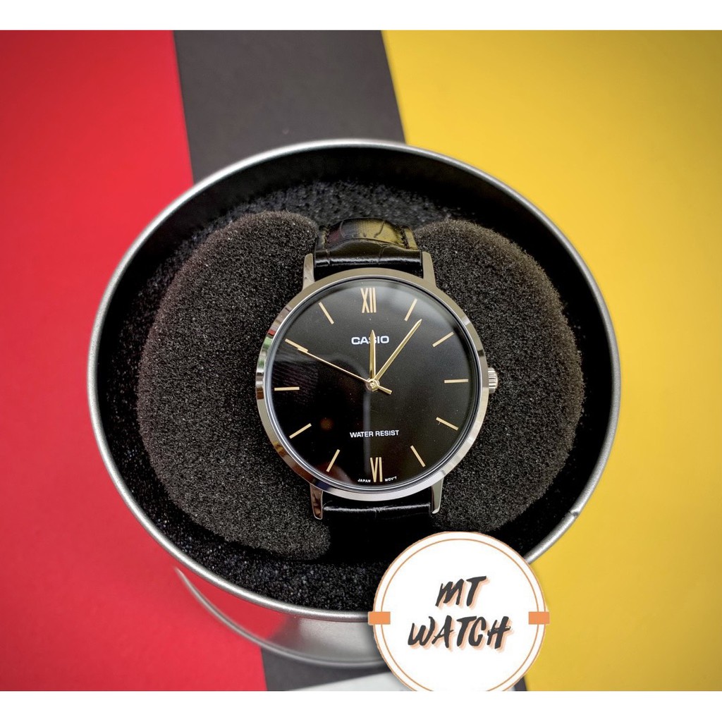 Đồng hồ cặp đôi nam nữ giá rẻ chính hãng CASIO MTP-VT01 và LTP-VT01 mặt tròn đơn giản, pin 3 năm