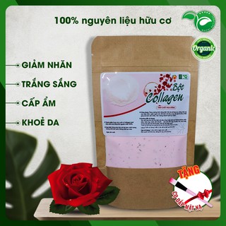 100G BỘT ĐẮP MẶT COLLAGEN CÁNH HOA HỒNG TƯƠI CAO CẤP HANDMADE (100% Organic)