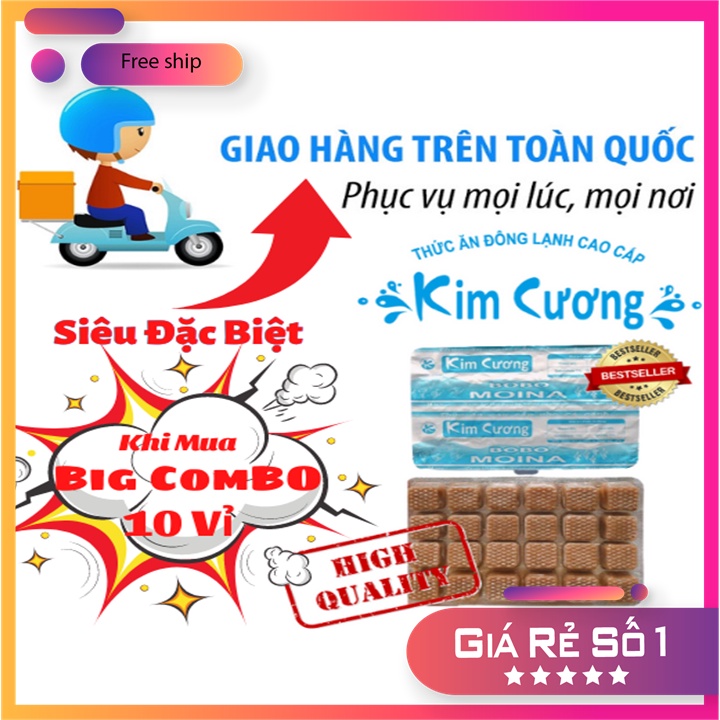 Bobo KIM CƯƠNG_BigCOMBO 10vỉ/1kg_cá con,bột_thức ăn chăm sóc cho cá cảnh_an toàn bể cá_thú vui thủy sinh_guppy_betta_koi