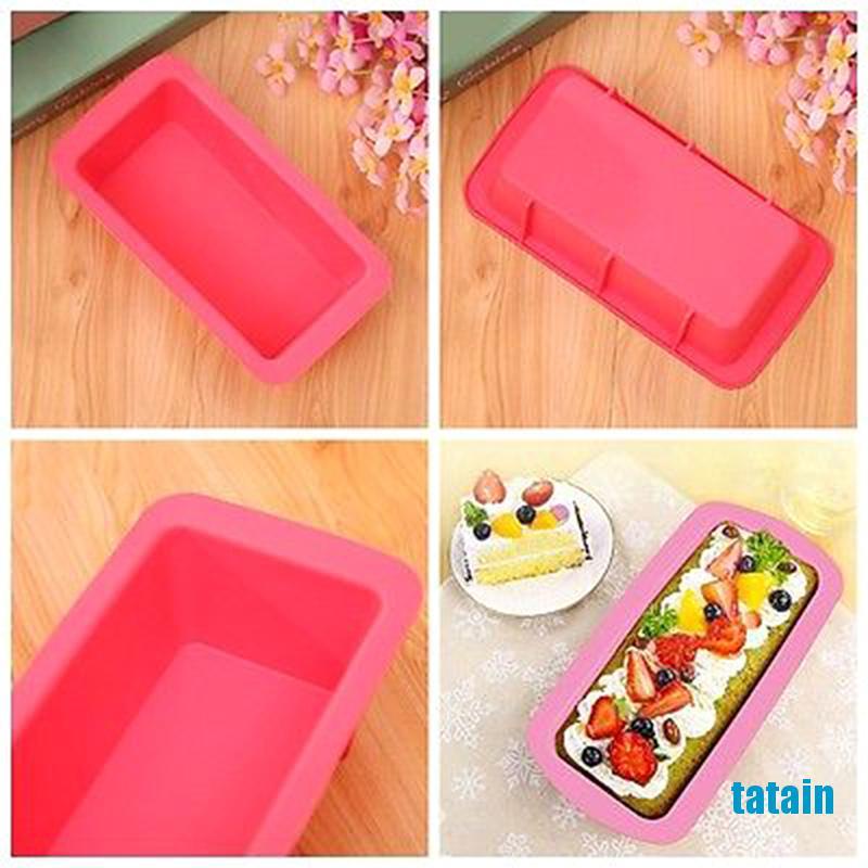 Khuôn Silicone Hình Chữ Nhật Chống Dính Làm Bánh Mì Tiện Dụng