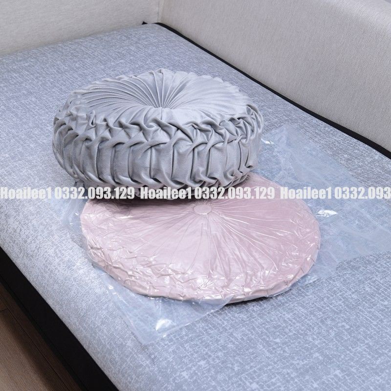 [Hàng sẵn] Gối tựa sofa hình bí ngô bánh xe sang chảnh, vải nhung cao cấp kích thước 40cm