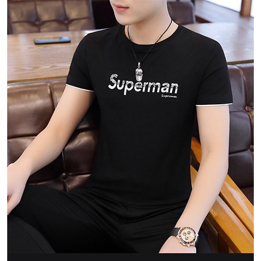 Mẫu áo thun nam tay ngắn cổ tròn Supperman 4 màu được yêu thích nhất dành cho anh em