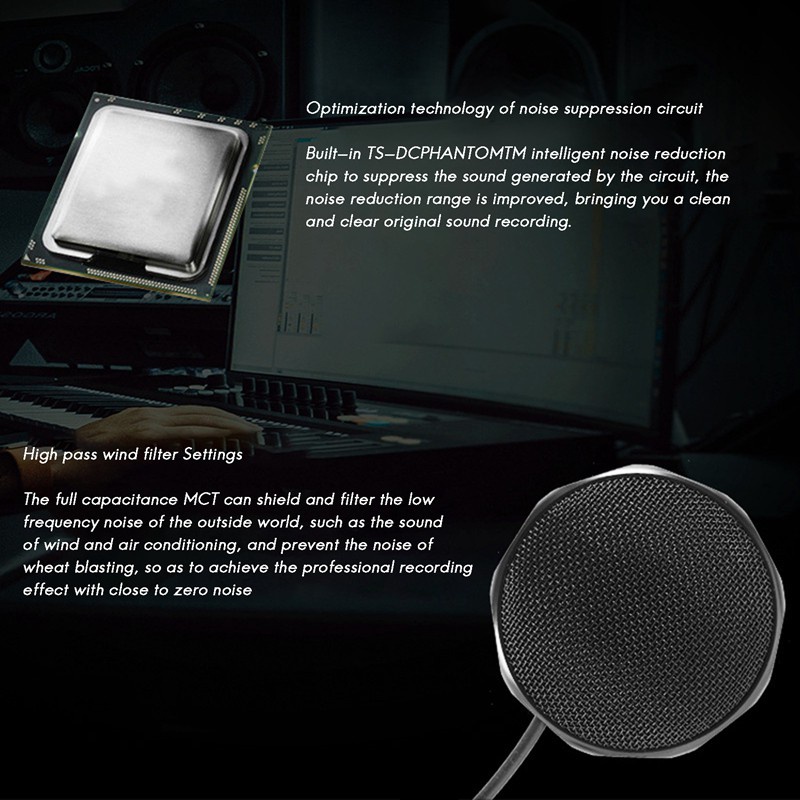 Condenser Microphone USB Computer Mic for Business Conference PC