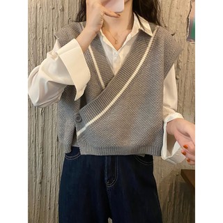 (a34) áo ulzzang croptop gile len học sinh