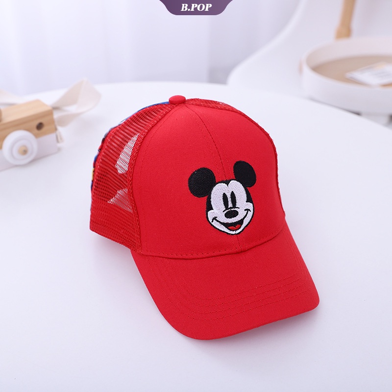 Mũ Lưỡi Trai Phối Lưới Họa Tiết Hoạt Hình Disney Spiderman Batman Mickey Cho Bé 2-8 Tuổi