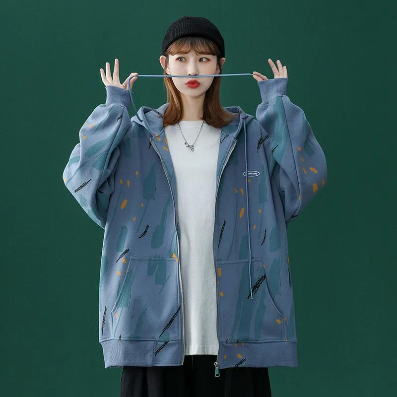 Áo khoác oversize tay dài phong cách Hàn Quốc cho nữ