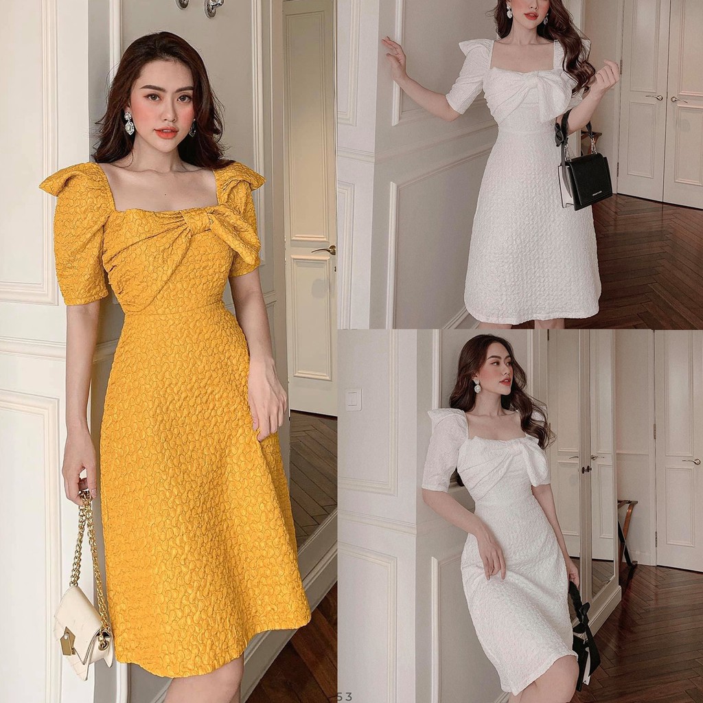 ĐẦM SUÔNG NHẸ TIỂU THƯ TAY BỒNG NƠ NGỰC QUÁ XUẤT SẮC ĐI TIỆC SIÊU SANG SIÊU XINH - QANU331