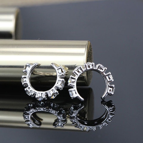 Bông tai dạng kẹp đính đá sang trọng cho nữ