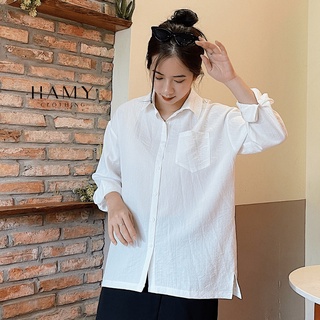 Áo sơ mi đũi xước thoáng mát Sơ mi HaMy SM1-Trắng phong cách hiện đại kiểu dáng Hàn Quốc