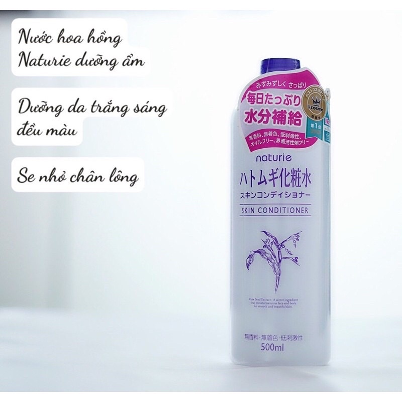 Nước hoa hồng gạo ý dĩ 500ml dưỡng ẩm sáng da