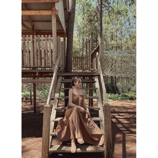 Maxi suông dập ly có dây buộc