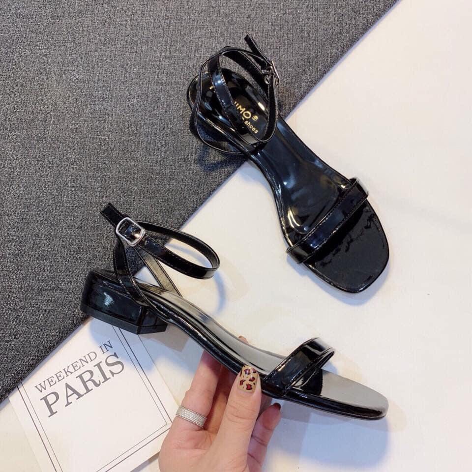Sandal nữ đế bệt free ship 2 quai mảnh da bóng cực xinh 101