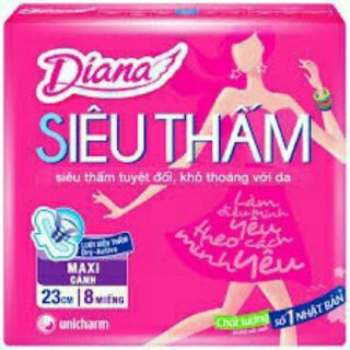 Bộ 6 gói băng vệ sinh diana dày cánh 8 miếng Mẫu Mới nhất