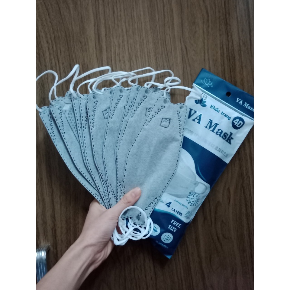 Set 10 Khẩu trang 4D KF94 VA MASK kháng khuẩn, dày dặn an toàn (1 gói)