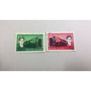Tem sưu tập Tem CTO Việt Nam Đầu máy tự lực Nguyễn Văn Trỗi ( 2 tem)
