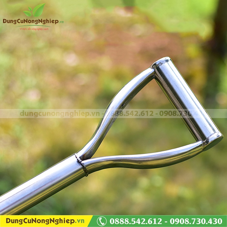 Xẻng làm vườn inox có tay cầm 80cm