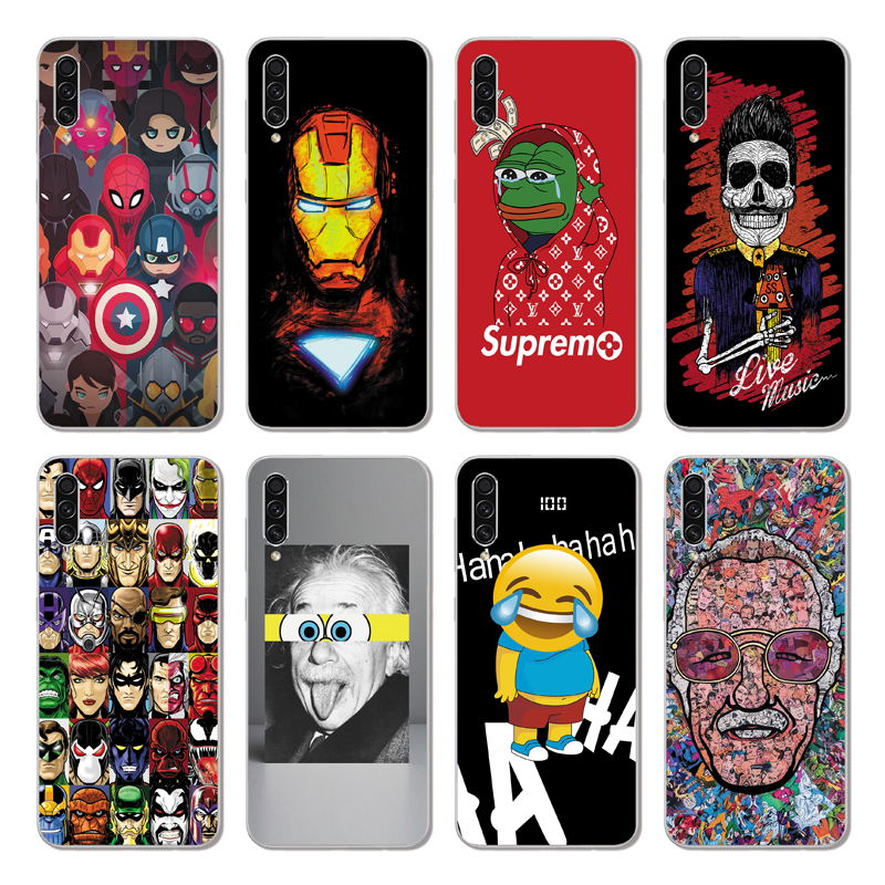 Samsung Galaxy M10 M20 M30 A40S A3 A5 A7 2016 A310 A510 A710 INS Cute Cartoon Avengers Soft Silicone TPU Phone Casing Hero iron Man Graffiti Case Back Cover Couple