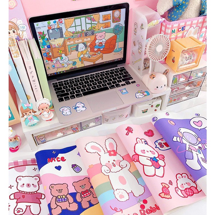 Tấm Lót Chuột Cỡ Lớn Chống Thấm Nước, Thảm Trải Bàn Học Bàn Làm Việc Nhiều Mẫu Cute