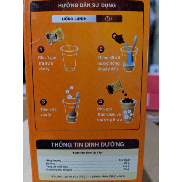 Sữa - Trà sữa trân châu Royal Bubble tea Hillway - hộp 5 gói trà sữa + 5 gói trân châu