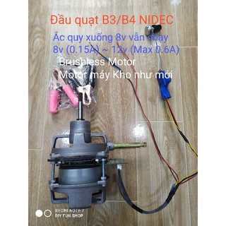 Quạt kẹp Ắcquy 8v - 12v Brushless motor Nidec Siêu tiết kiệm
