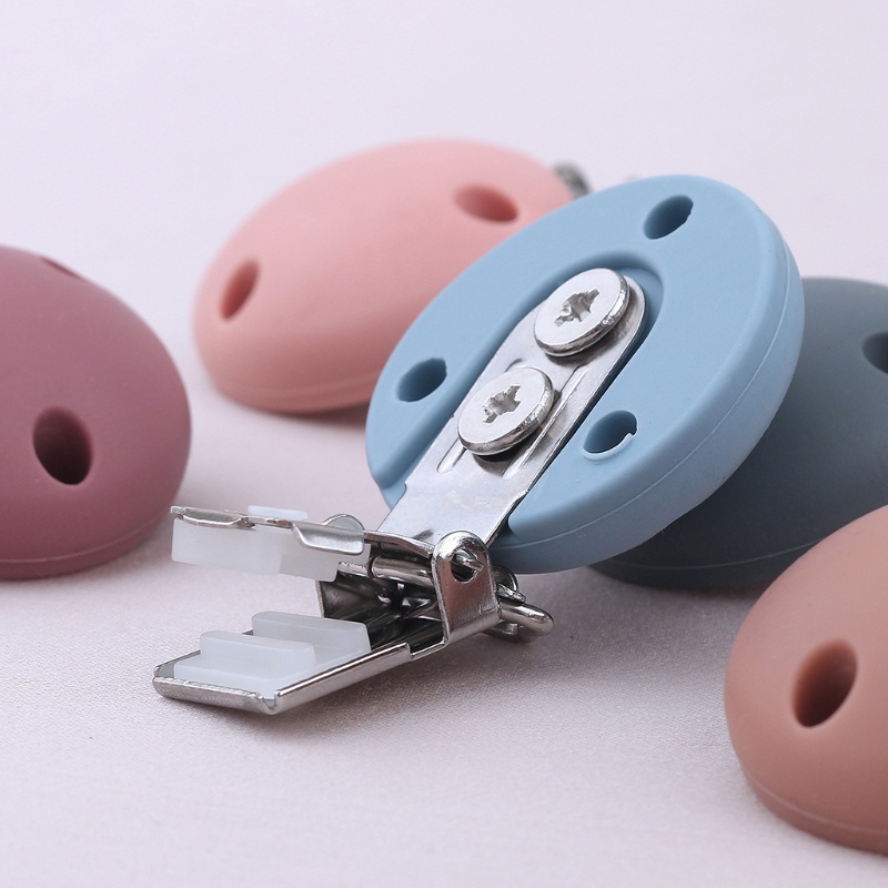 Kẹp Giữ Núm Vú Giả Hình Tròn Bằng Silicone An Toàn Dành Cho Trẻ Sơ Sinh