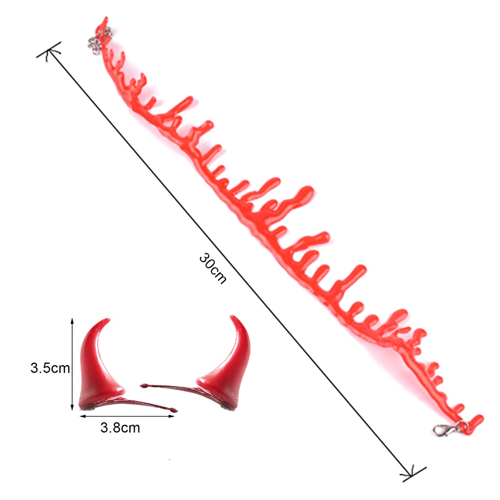 Bộ Phụ Kiện Hóa Trang Halloween Gồm Kẹp Tóc / Vòng Cổ / Kẹp Tóc