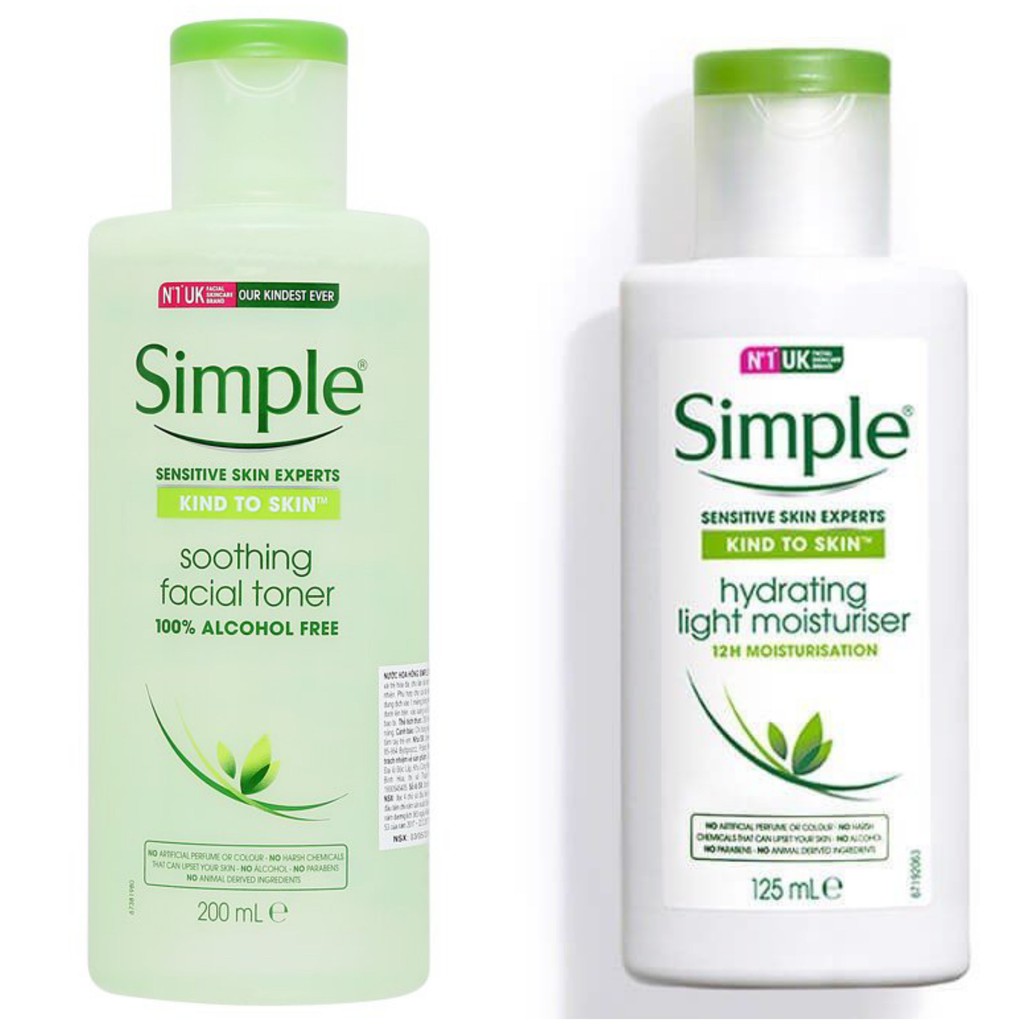 COMBO CÂN BẰNG, DƯỠNG ẨM SÂU SIMPLE (TONER 200ML + SỮA DƯỠNG 125ML) (queen) | BigBuy360 - bigbuy360.vn