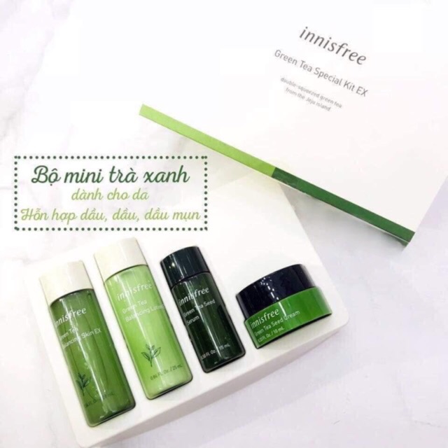 SET DƯỠNG DA INNISFREE 4 MÓN MẪU MỚI