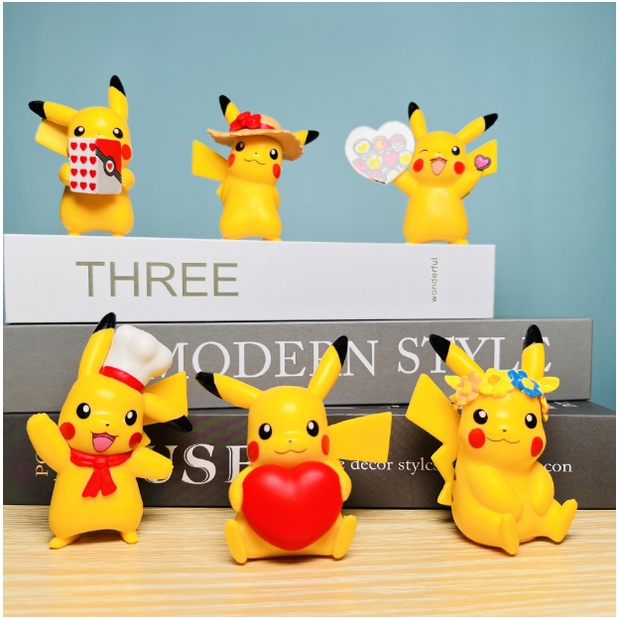 Bộ 6 Mô Hình Pikachu Các Tư Thế Khác Nhau, Ngộ Nghĩnh Cute Siêu Đẹp, Mô Hình Decor Trang Trí, Món Quà Dành Cho Các Bé