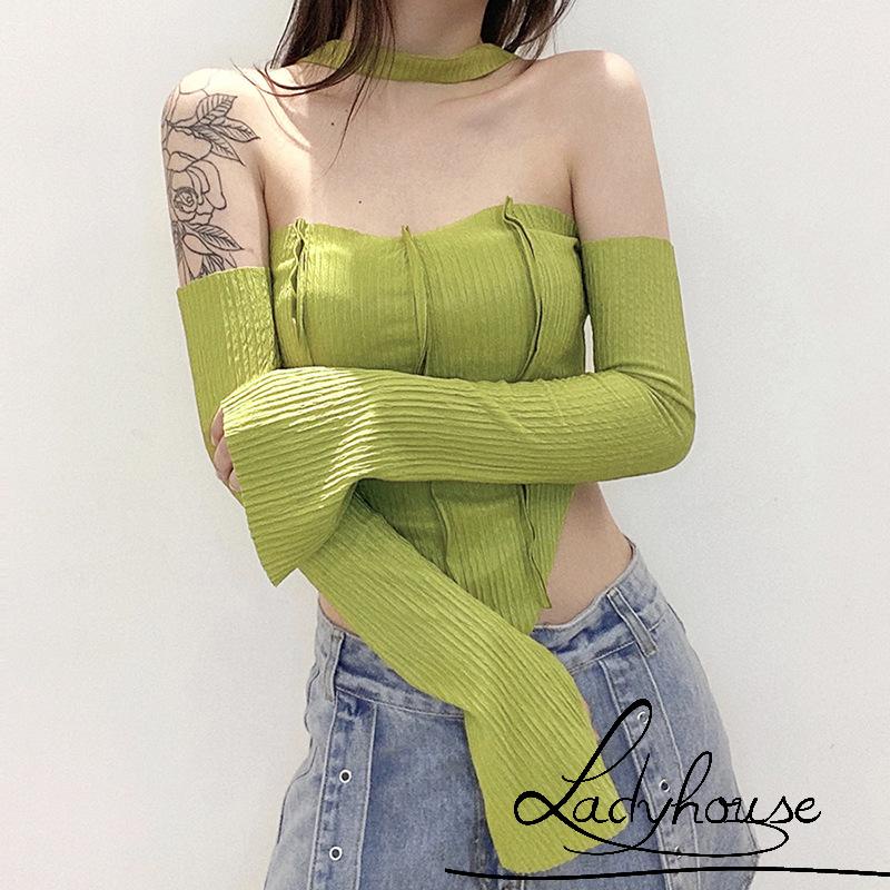 Áo Dài Tay Dáng Ôm Phong Cách Hồng Kông Cá Tính Dành Cho Nữ