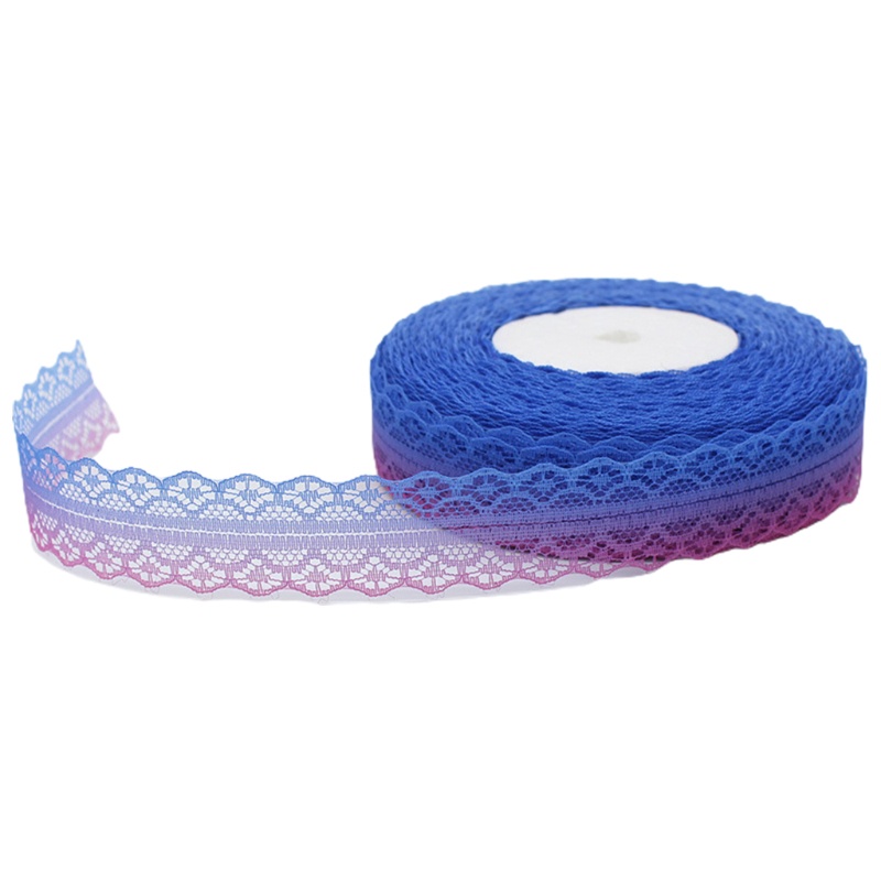 Cuộn Dây Ruy Băng Phối Ren Màu Sắc Gradient Dùng Làm Đồ Thủ Công Tiện Lợi