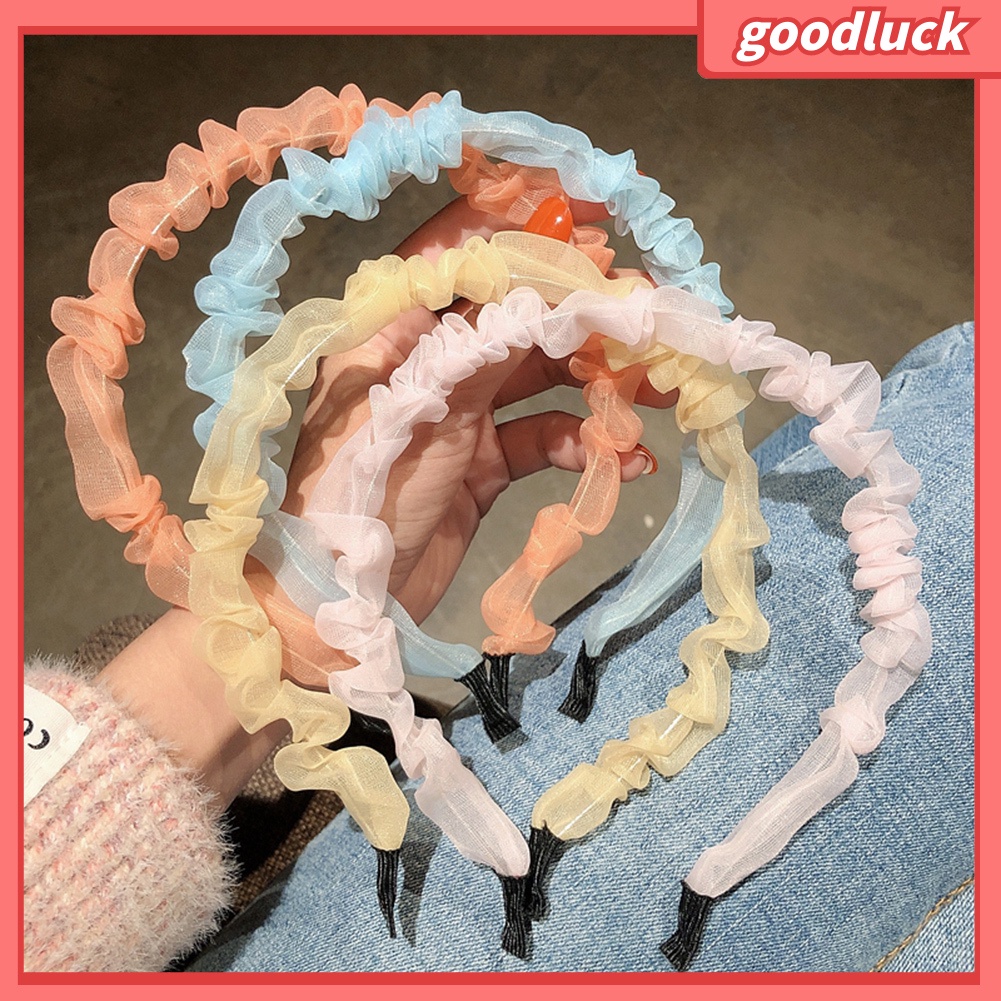 Băng Đô Cài Tóc Mỏng Bằng Vải Chiffon Cho Nữ