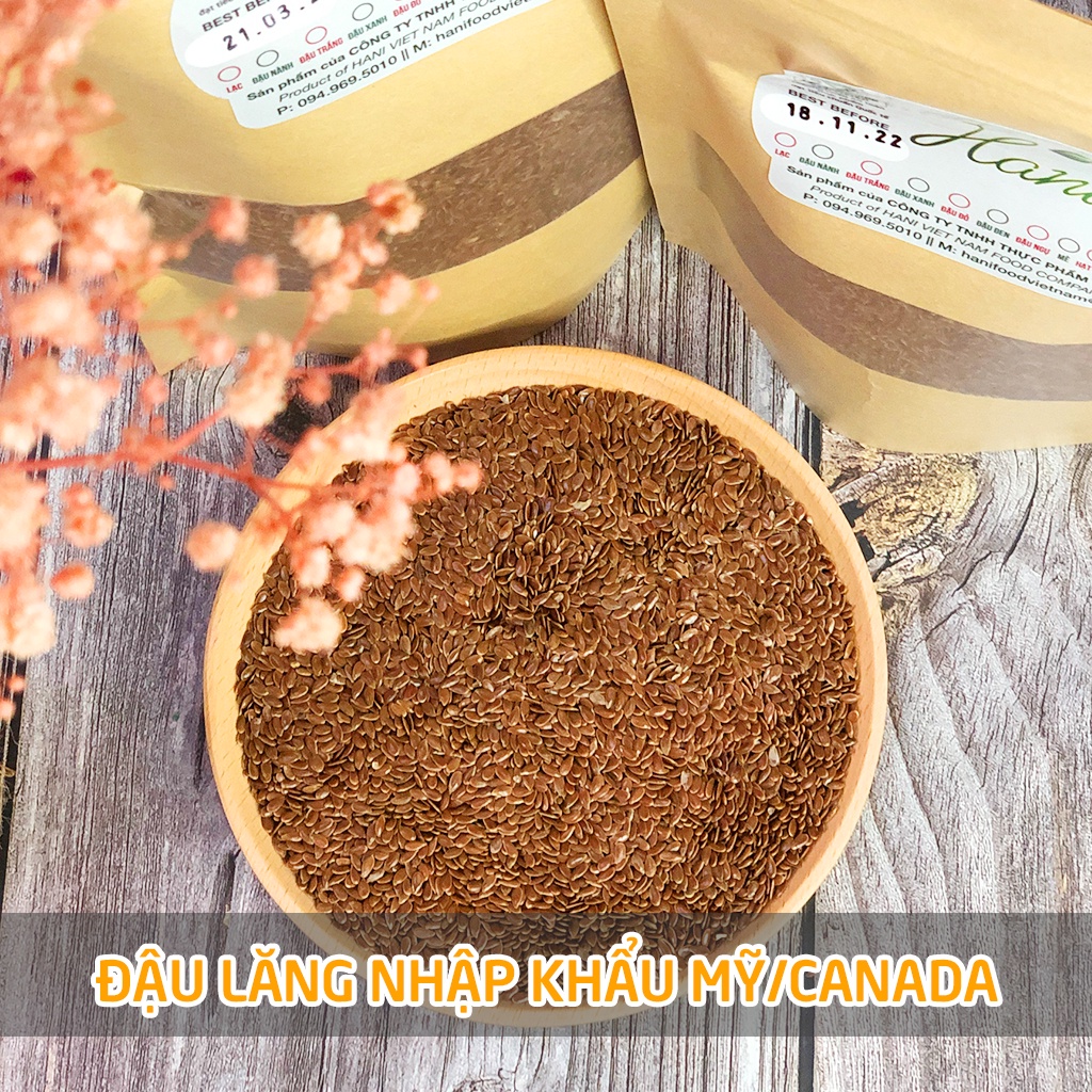 1Kg Hạt Lanh Nâu Canada/Argentina Hữu Cơ Không Biến Đổi Gen Giàu Vitamin Chất Xơ Dinh Dưỡng Cho Bé và Mẹ Bầu  Hani Food