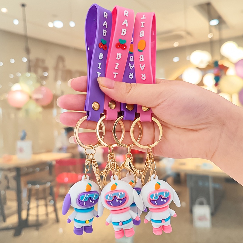 Móc Khóa Hình Thỏ Phi Hành Gia Xinh Xắn