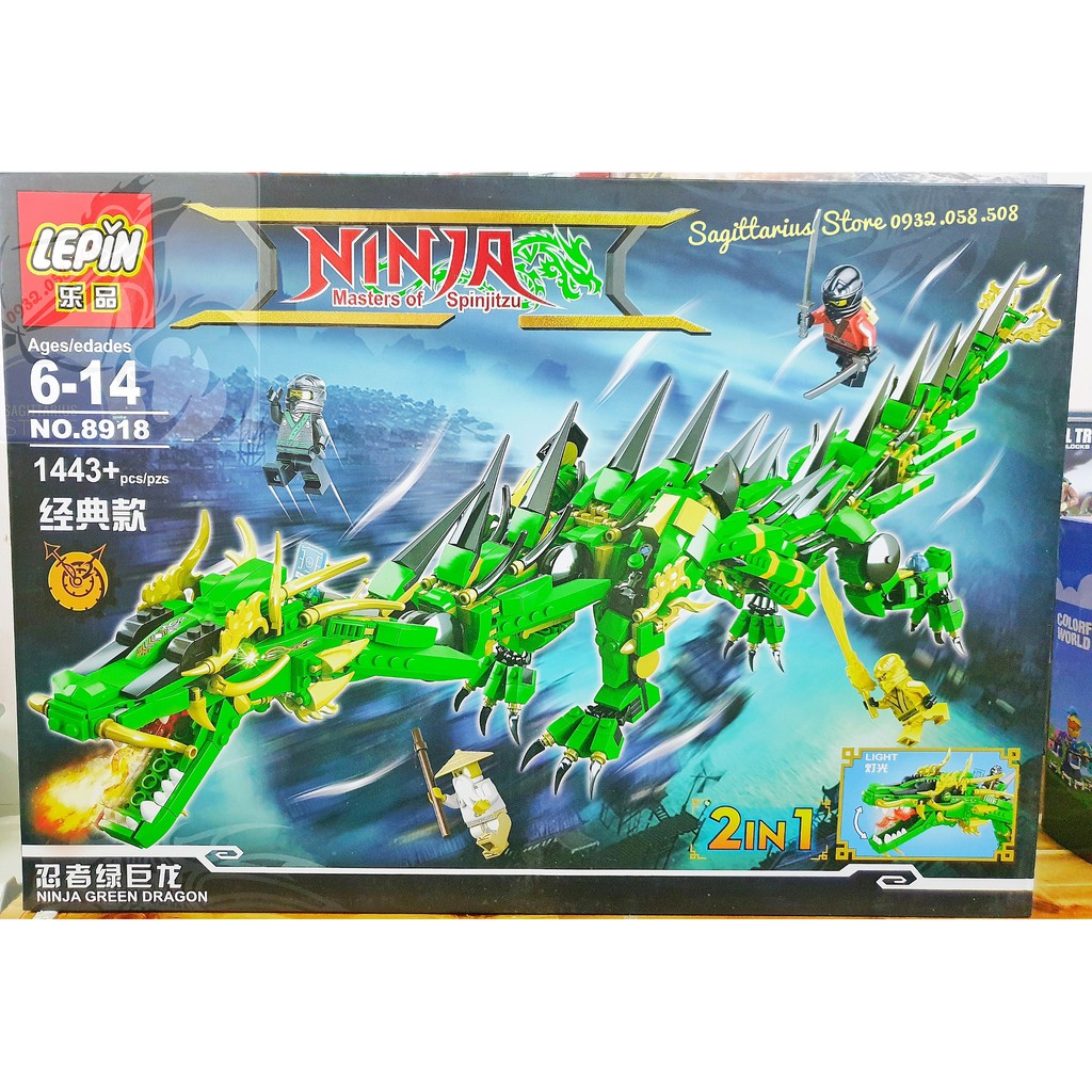 Lego Lepin 8918 Lắp Ráp Rồng Thần hoặc Kỳ Lân 2 in 1- Có Đèn LED ( 1443 Mảnh )