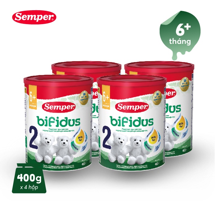 Combo 4 Sữa bột Semper Bifidus số 2 400g