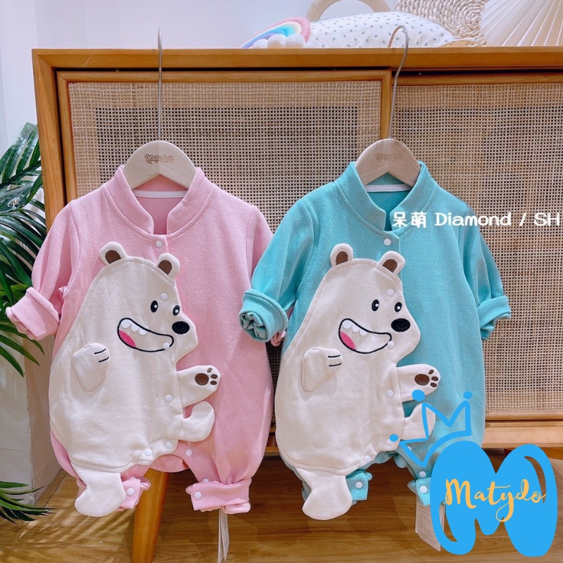 Bodysuit cho bé bộ body gấu cotton dài tay MATYDO cho trẻ sơ sinh đồ bộ liền thân quần áo trẻ em