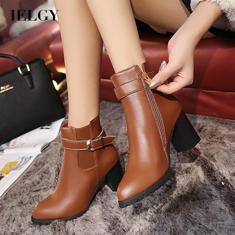 Giày boot Martin IELGY cổ thấp đế dày phong cách Hàn Quốc thời trang cho nữ