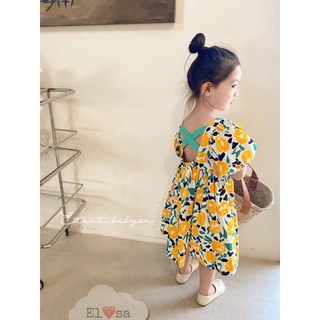 váy đầm hoa cam bé gái ( kèm video ảnh thật )