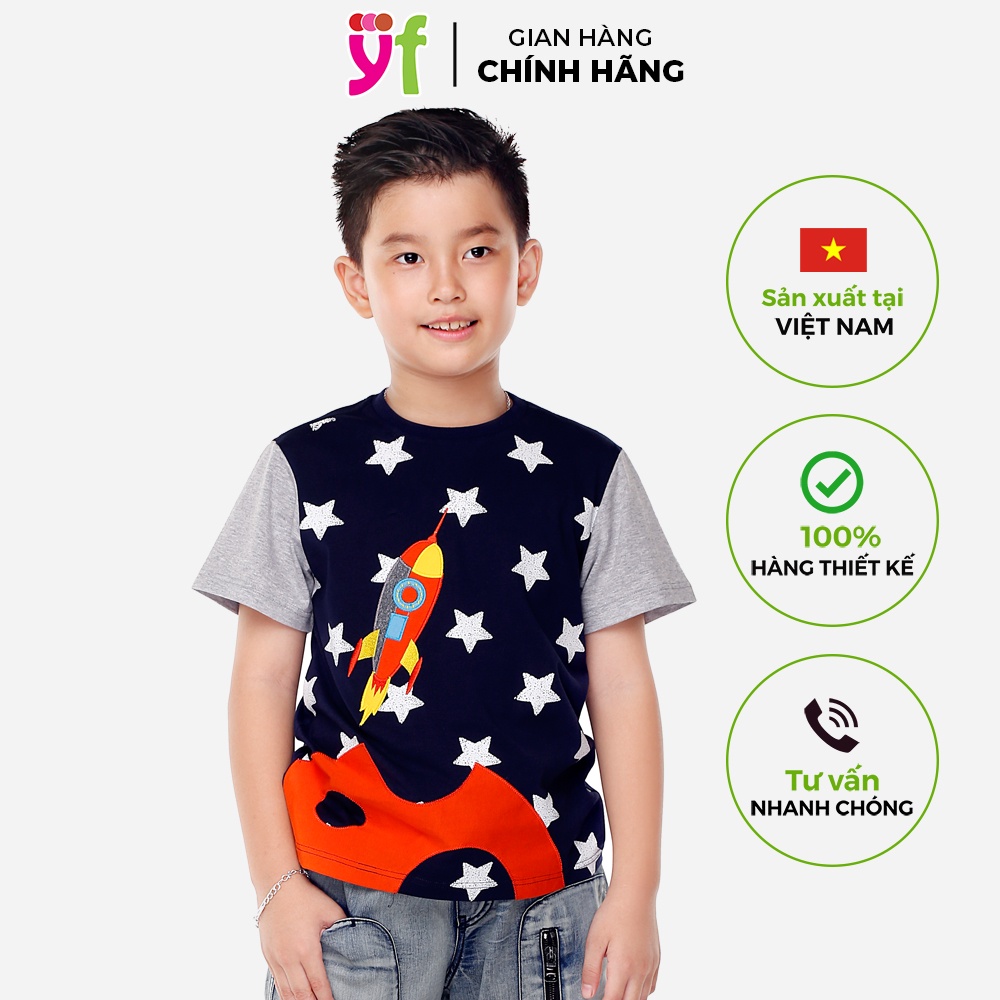 Áo Thun Bé Trai In Hình Ngôi Sao, Cotton co giãn 4 chiều YF 8AY309