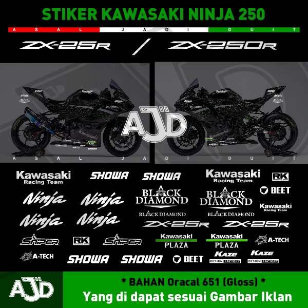 Miếng Dán Kim Cương Đen Trang Trí Xe Kawasaki Ninja 250r Zx25r 250r