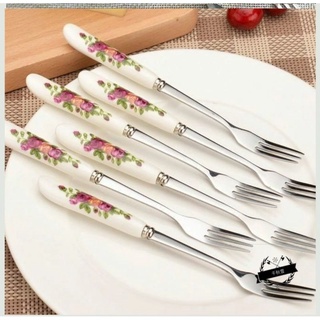 Dĩa inox 304 cán sứ