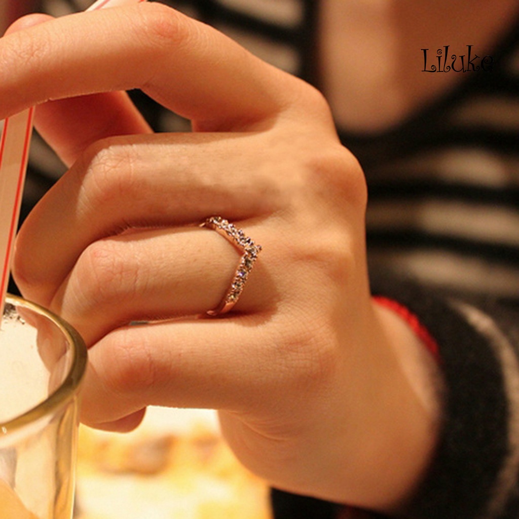 Nhẫn Cưới Hợp Kim Đính Đá Kiểu Dáng Sang Trọng Cho Nữ