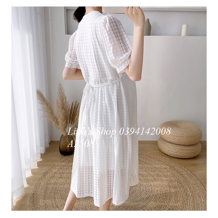 Váy Bầu Đầm Bầu Trắng Xinh Lịch Sự Dự Tiệc  A2508