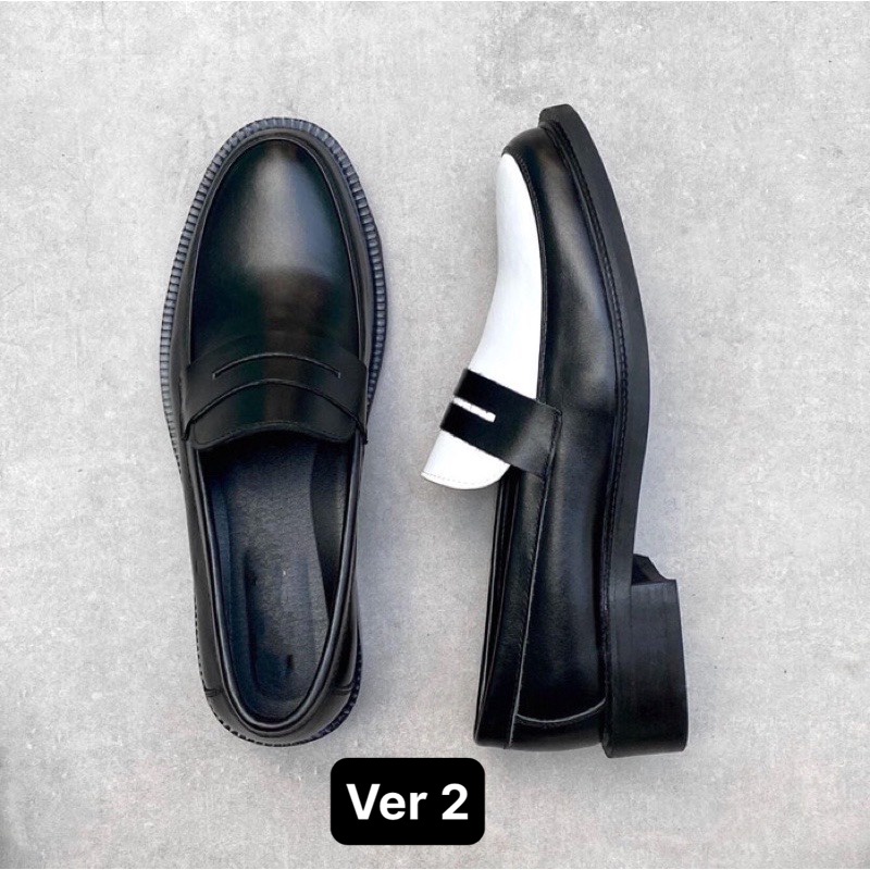 [ Đế gỗ ] Penny Loafer , giày lười nam da thật