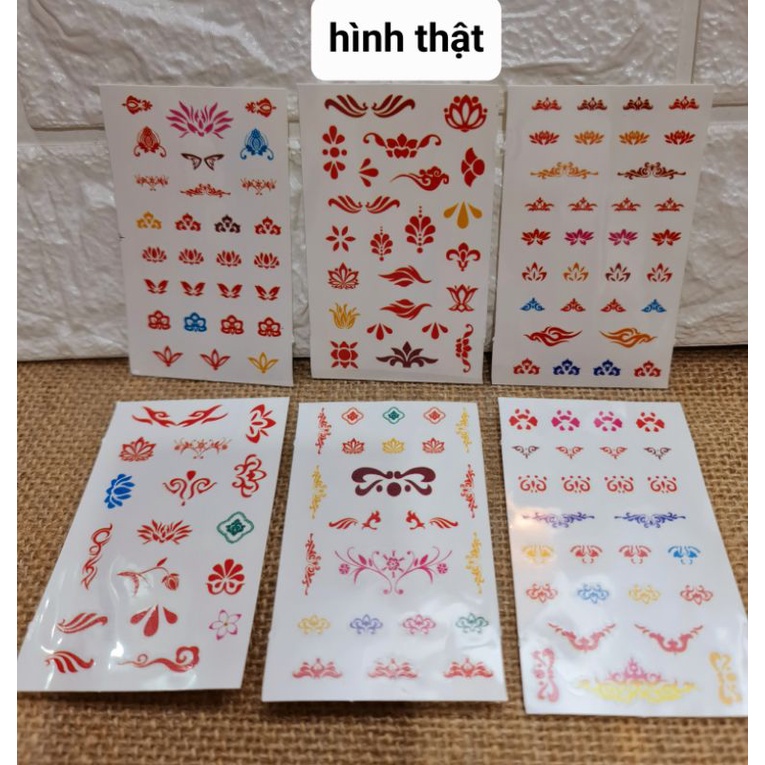 6 tờ tatoo sticker cổ trang, tiên nữ, hình xăm chu sa phong cách thần tiên