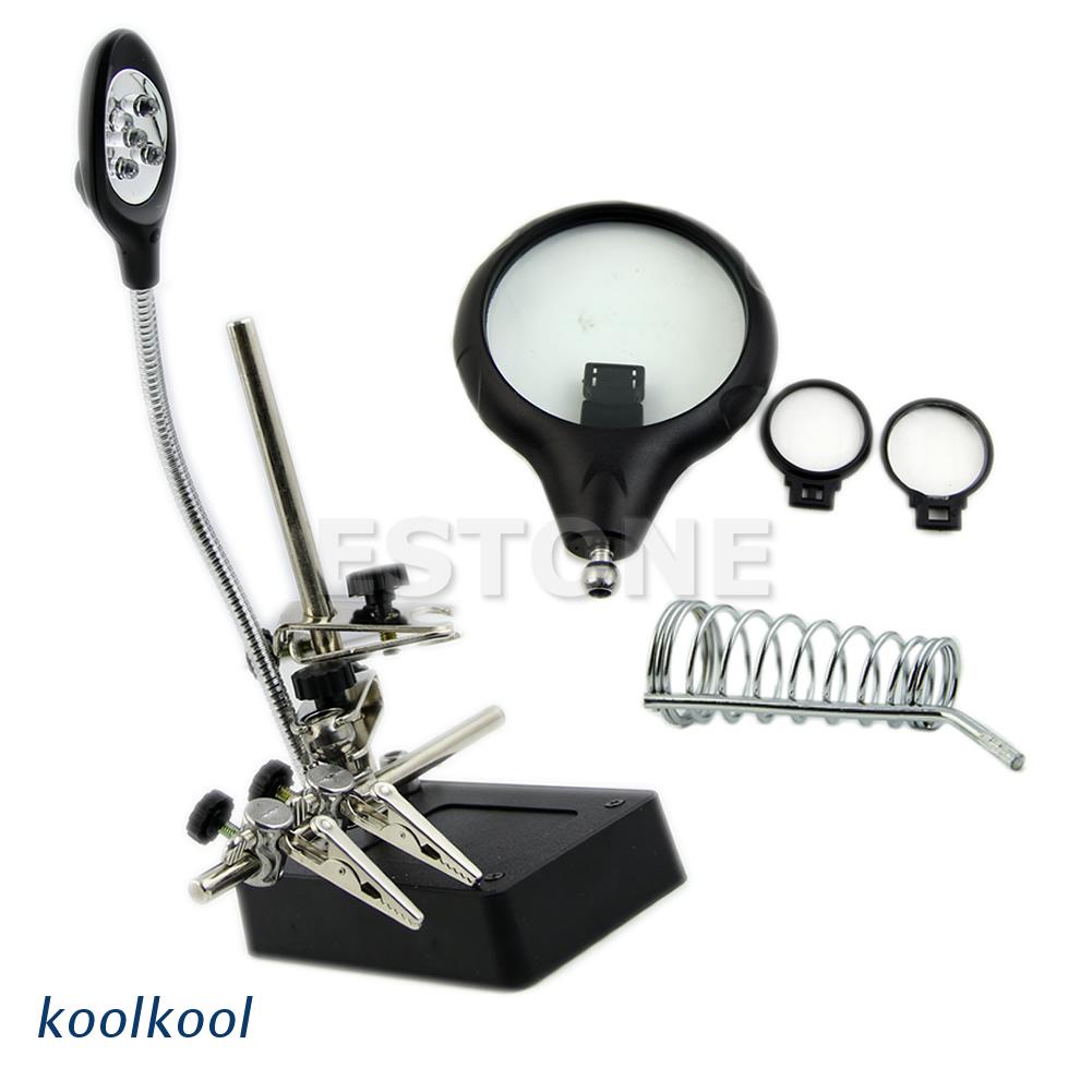 Koolool Giá Đỡ Hàn Điện Thoại Cầm Tay Với Kính Lúp 3 Lens Có Đèn LED