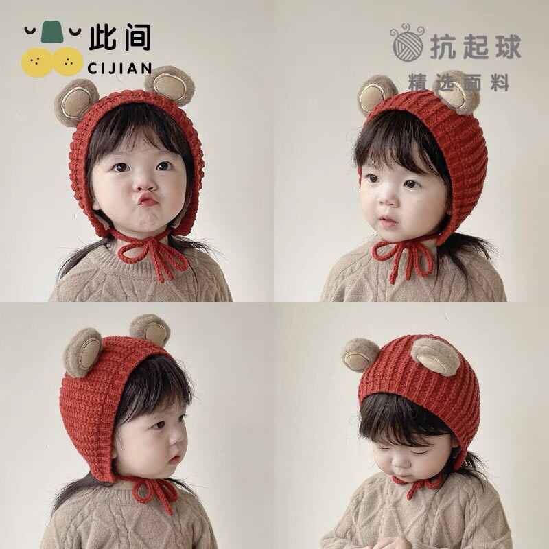 Mũ nón len tai gấu và thỏ cho bé có lót trong ấm áp