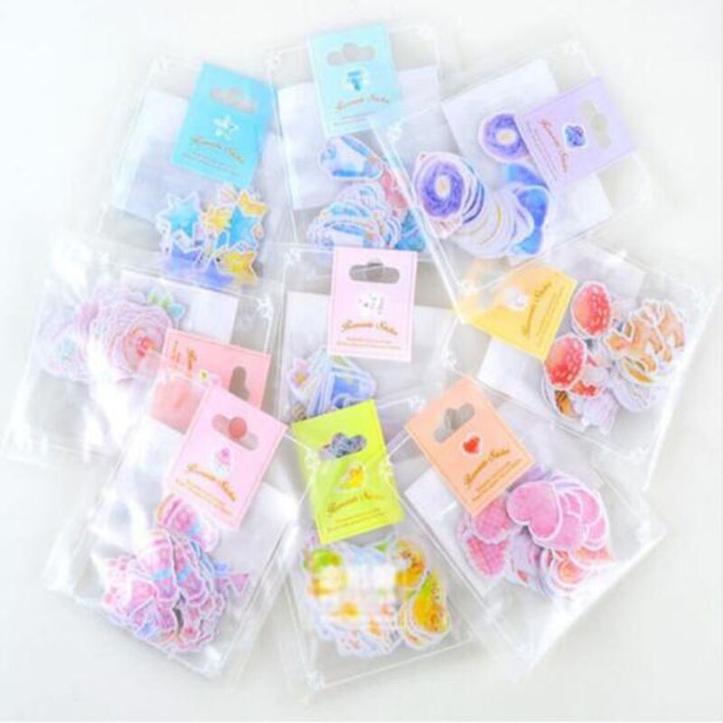 Túi 65-70 miếng dán mini phong cách lãng mạn trang trí cho sổ lưu niệm độc đáo